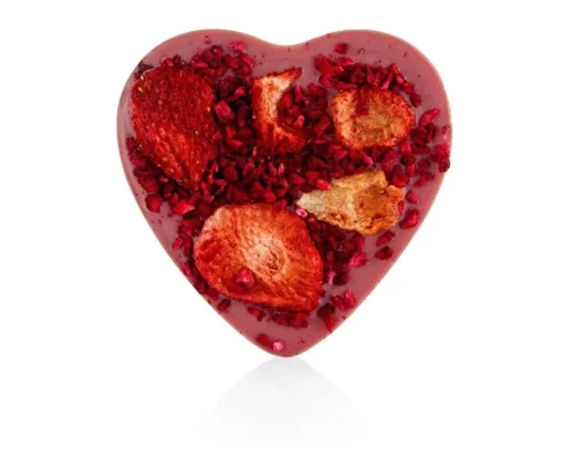 czekoladowe serce ruby z truskawka i malina