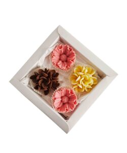 Zestaw czekoladowych kwiatów - Kwiatki z belgijskiej czekolady w pudełku