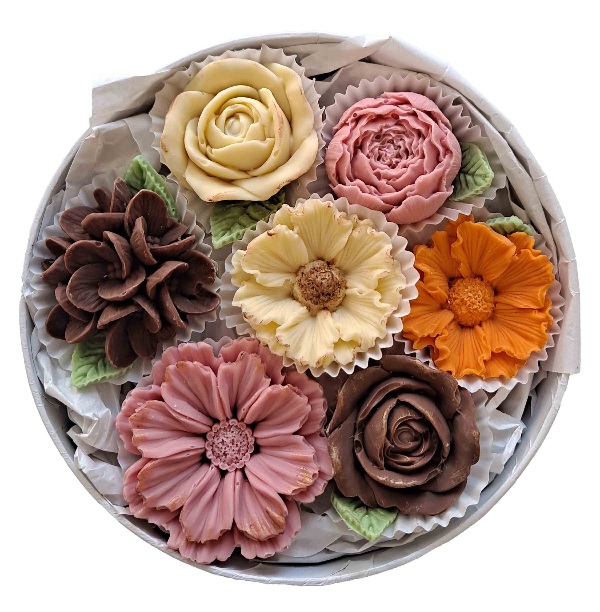 Słodycze na I Komunię Świętą - Flower Box Czekoladowy